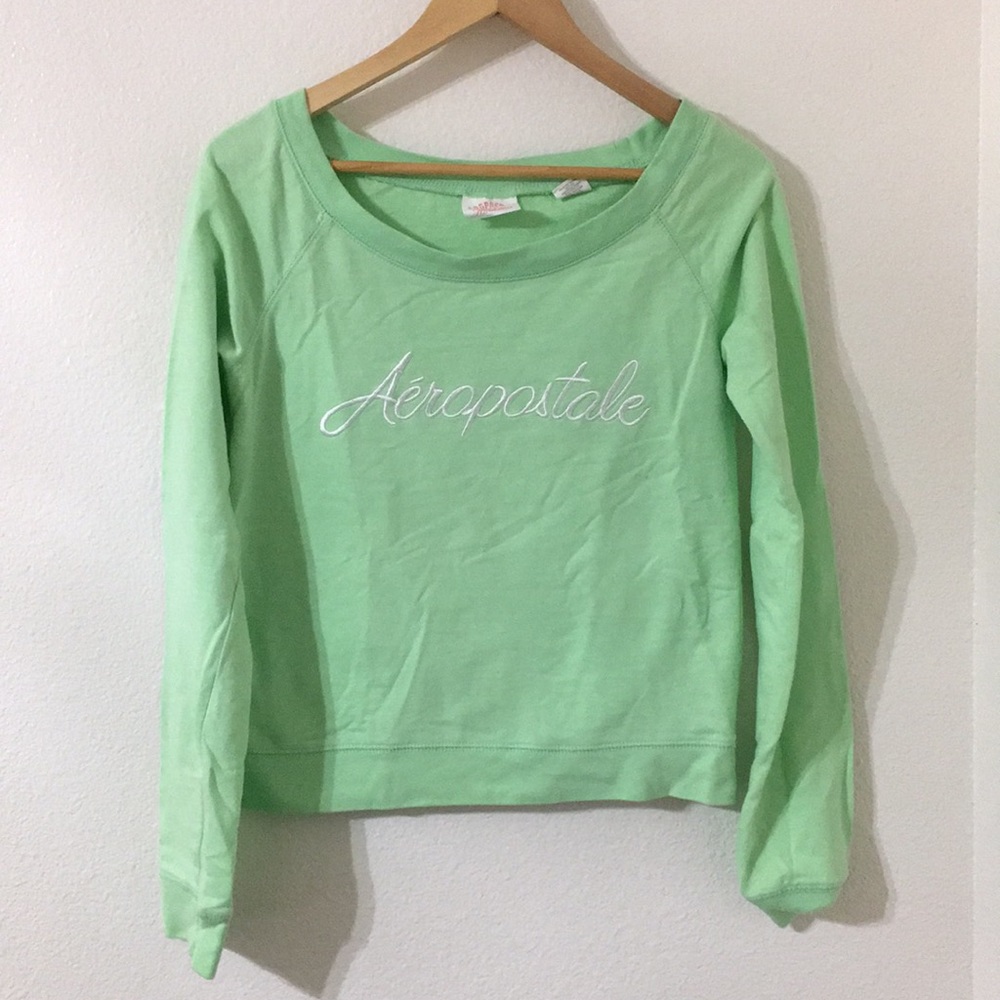 Aeropostale Mint Green Long Sleeve Sweatshirt